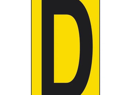 LETTERA ADESIVA NERA FONDO GIALLO MM 56X100