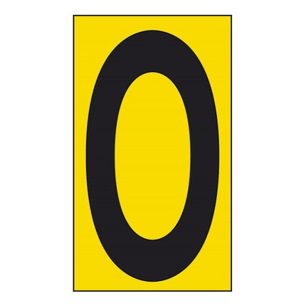NUMERO ADESIVO NERO FONDO GIALLO MM 56X100