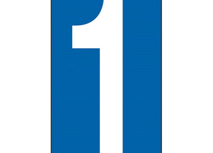 NUMERO ADESIVO BIANCO FONDO BLU MM100X 56