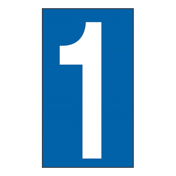 NUMERO ADESIVO BIANCO FONDO BLU MM100X 56