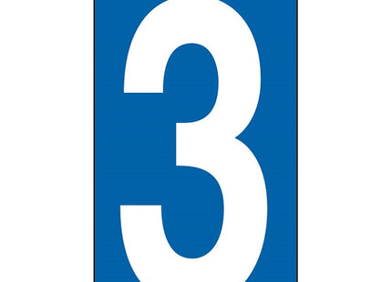 NUMERO ADESIVO BIANCO FONDO BLU MM100X 56