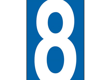 NUMERO ADESIVO BIANCO FONDO BLU MM100X 56