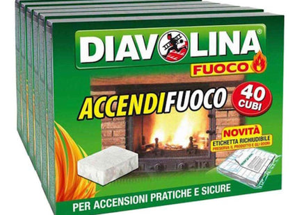 DIAVOLINA ACCENDIFUOCO CONFEZIONE MAXI DA 6X40 CUBI