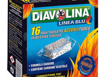 DIAVOLINA ACCENDIFUOCO LINEA BLU MAXI TAVOLETTE CONF.DA PZ16