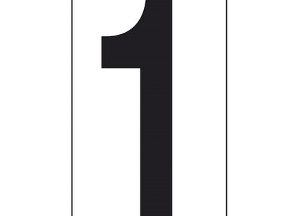 NUMERO ADESIVO NERO FONDO BIANCO MM125X 70