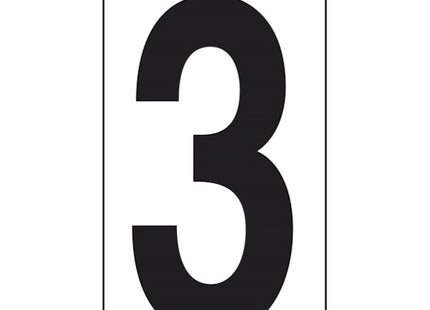 NUMERO ADESIVO NERO FONDO BIANCO MM125X 70