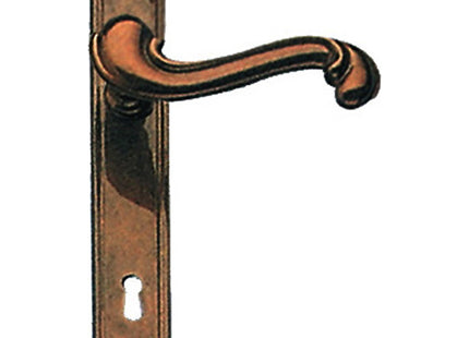 COTTALI BAROCCO MANIGLIA PER PORTA CON PLACCA IN OTTONE BRONZATO
