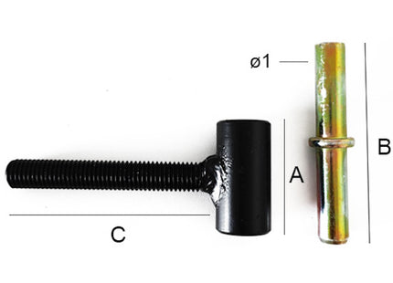 OM4 CARDINE AD AVVITARE CON SPINA A LEVARE COLORE NERO