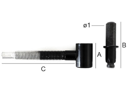 OM4 CARDINE AD AVVITARE CON SPINA FISSA D.MM12 NERO