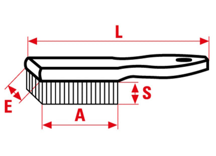 SIT SPAZZOLA IN ACCIAIO PER LIME CON MANICO IN LEGNO MM250 ART.1808