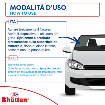 RHUTTEN PULIVETRO ANTIPIOGGIA E ANTIAPPANNANTE SPRAY ML750