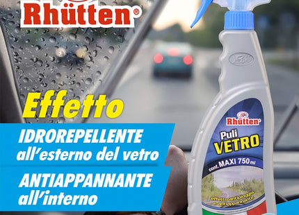 RHUTTEN PULIVETRO ANTIPIOGGIA E ANTIAPPANNANTE PER VETRI SPRAY ML750