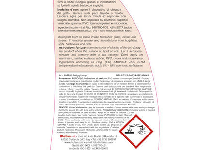 RHUTTEN FULIGGI STOP RIMUOVI FULIGGINE DA VETRI CAMINI SPRAY ML750