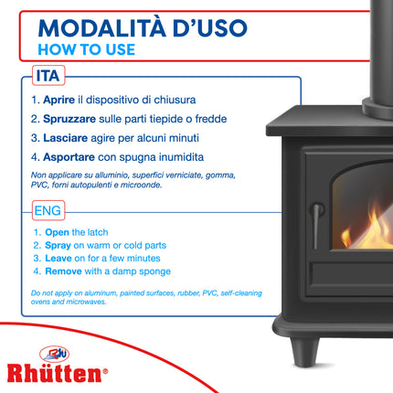 RHUTTEN FULIGGI STOP RIMUOVI FULIGGINE DA VETRI CAMINI SPRAY ML750