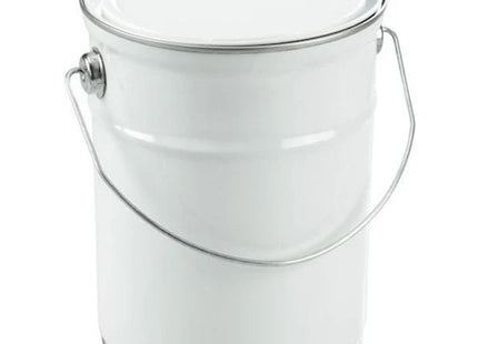 SECCHIO IN METALLO CON COPERCHIO A PRESSIONE DA LT 5 BIANCO