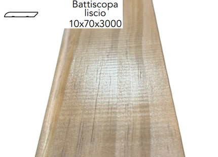 PIRCHER BATTISCOPA LISCIO IN LEGNO LUCIDATO ROVERE MM10X70X3000*