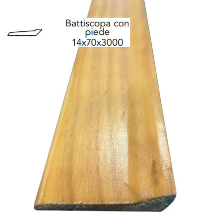PIRCHER BATTISCOPA CON PIEDE IN LEGNO LUCIDATO ROVERE MM14X70X3000*