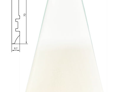 PIRCHER BATTISCOPA IN ABETE GIUNTATO RIVESTITO BIANCO