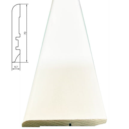 PIRCHER BATTISCOPA IN ABETE GIUNTATO RIVESTITO BIANCO