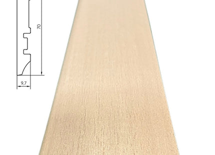 PIRCHER BATTISCOPA IN ABETE GIUNTATO RIVESTITO ROVERE