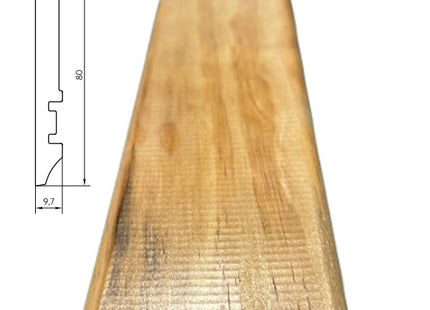 PIRCHER BATTISCOPA IN ABETE GIUNTATO RIVESTITO NOCE CHIARO