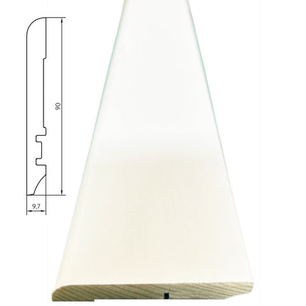PIRCHER BATTISCOPA IN ABETE GIUNTATO RIVESTITO BIANCO