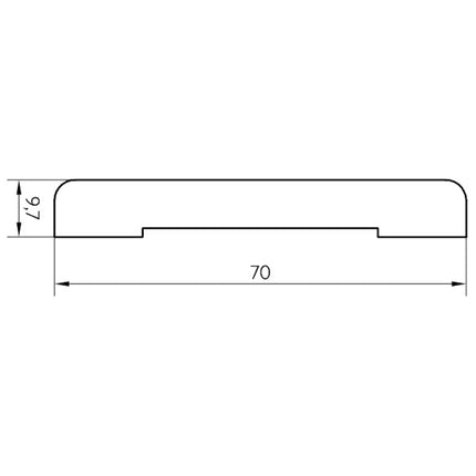 PIRCHER COPRIFILO IN ABETE GIUNTATO RIVESTITO NOCE CHIARO MM10X70X2250