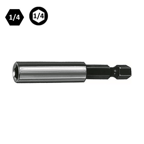 SCU PORTAINSERTI BITS MAGNETICO ATTACCO DA 1/4"X 60 MM.