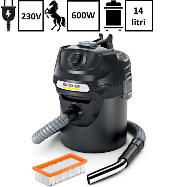 KARCHER ASPIRACENERE AD 2 BIDONE IN METALLO DA LT14 600W