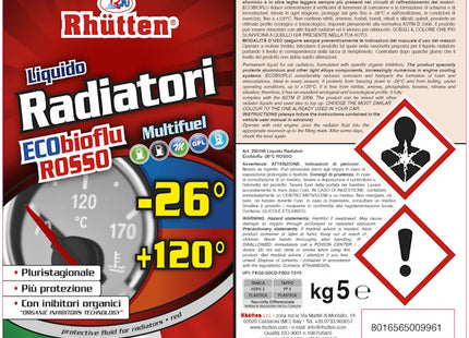 RHUTTEN LIQUIDO RADIATORI ROSSO -26° TANICA DA KG5