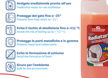 RHUTTEN LIQUIDO RADIATORI ROSSO -26° TANICA DA KG5