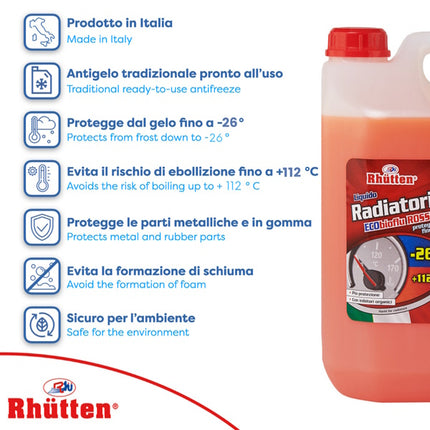 RHUTTEN LIQUIDO RADIATORI ROSSO -26° TANICA DA KG5