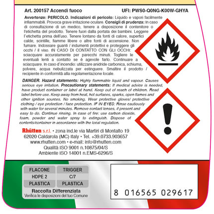 RHUTTEN ACCENDIFUOCO PER CAMINI E BARBECUE SPRAY ML750