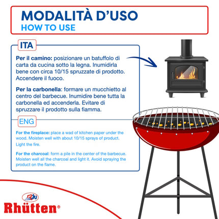 RHUTTEN ACCENDIFUOCO PER CAMINI E BARBECUE SPRAY ML750