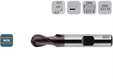 WSG FRESA CILINDRICA SEMISFERICA CORTA 2T HSS CO8 WIN D.MM 4X 51