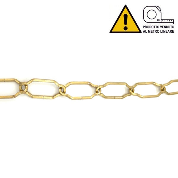 MINUTEX CATENA SAGOMATA FILO QUADRO IN ACCIAIO OTTONATO MOD. 201 D.MM2,5