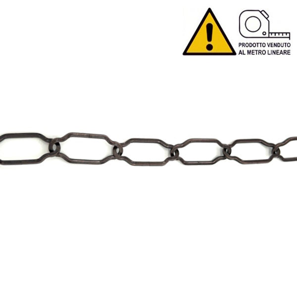 MINUTEX CATENA SAGOMATA FILO QUADRO IN ACCIAIO BRONZATO MOD. 201 D.MM2,5