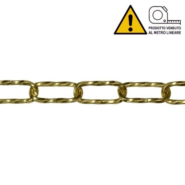 MINUTEX CATENA RITORTA FILO QUADRO IN ACCIAIO OTTONATO MOD. 202 D.MM3,5