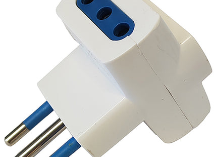 FAEG ADATTATORE TRIPLO CON SPINA 2P+T 10A 3 PRESE 2P+T 10A 250V