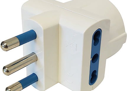 FAEG ADATTATORE TRIPLO SPINA 2P+T 16A 1 PRESA SCHUKO 2 PRESE BIPASSO