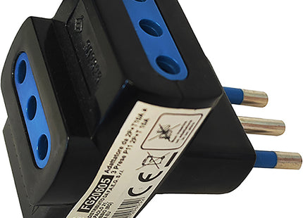 FAEG ADATTATORE TRIPLO CON SPINA 2P+T 10A 3 PRESE 2P+T 10A 250V