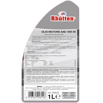 RHUTTEN OLIO MOTORE 4T 15W-40