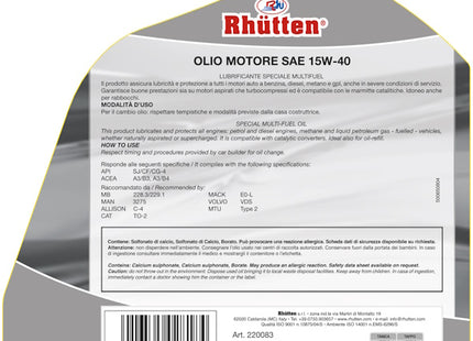 RHUTTEN OLIO MOTORE 4T 15W-40