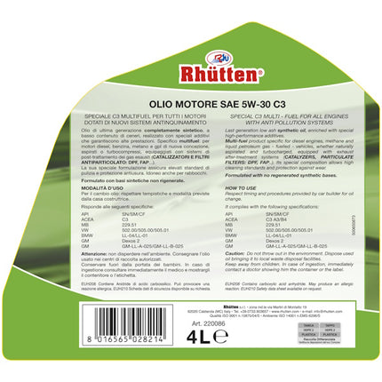 RHUTTEN OLIO MOTORE 4T  5W-30 C3