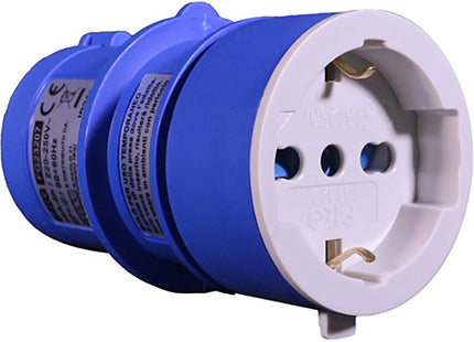 FAEG ADATTATORE CEE 2P+T 1 PRESA SCHUKO BIPASSO 2P+T 10/16A 250V