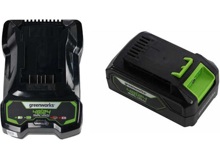 GREENWORKS RASAERBA G48LM36K2 CM36 CARICABATTERIA+BATTERIA 48V 2AH