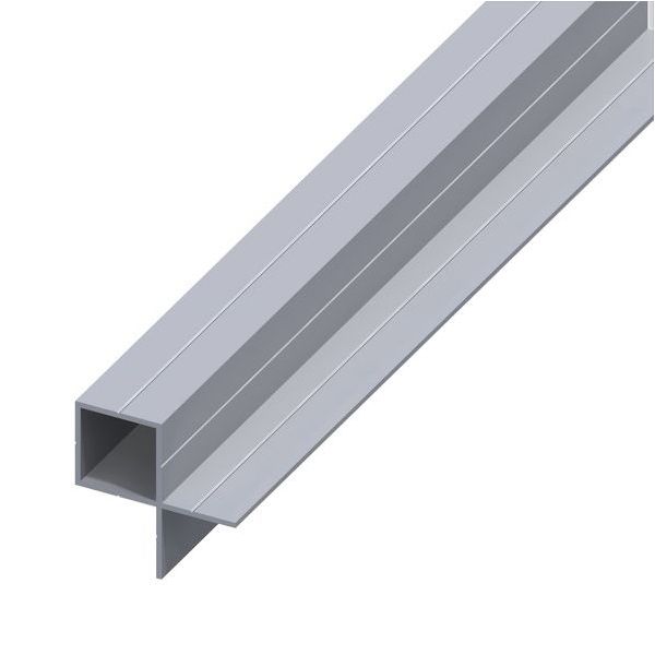 ALFER TUBO QUADRATO 2 LATI A 90° ALLUMINIO NATURALE MM23,5X43,5X1,5 MT1