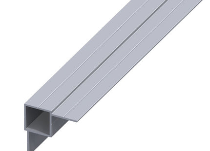 ALFER TUBO QUADRATO 2 LATI SFALSATI ALLUMINIO NATURALE MM23,5X1,5 MT1