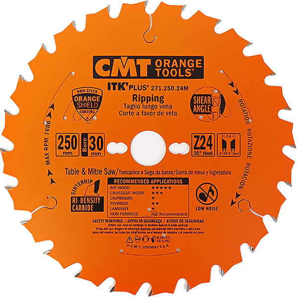 CMT LAMA SOTTILE PER LEGNO LUNGO VENA D.MM250X2,4X30 Z 24