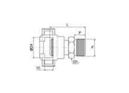 ANI ART. 27/A RACCORDO GIGANTE MASCHIO CON DADO FRESATO